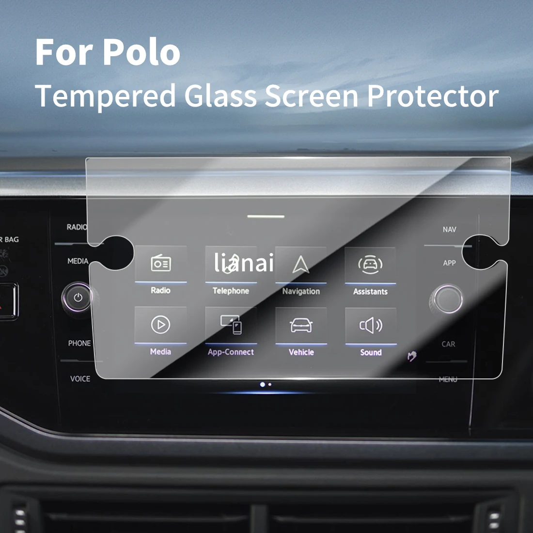 

Защитная пленка для экрана Carplay, защитная пленка из закаленного стекла, навигатор, автомобильные наклейки, аксессуары для VW Polo 25,