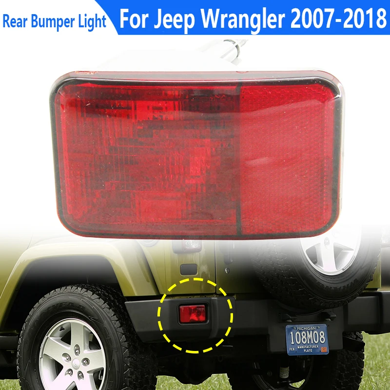 

55078104AC 55078105AC For Jeep Wrangler 2007-2018 Rear Bumper Fog Light Lamp Warning Lights Housing Replacement Without Bulb