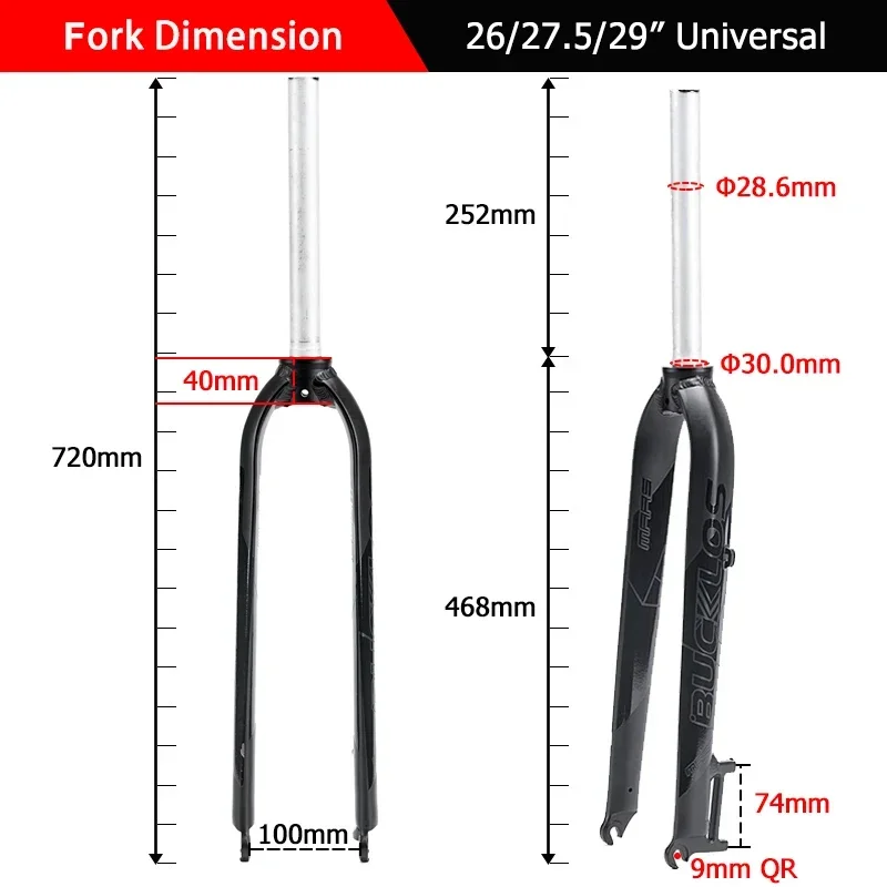 BUCKLOS QR Rigid Fork  26