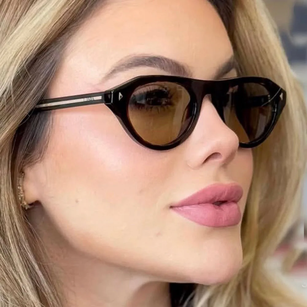 Modische Dreieckige Cat-Eye-Sonnenbrille für Damen Vintage Kleiner Rahmen Farbverlauf UV400 Sonnenbrillen für Herren Retro Hip-Hop Fahrbrillen