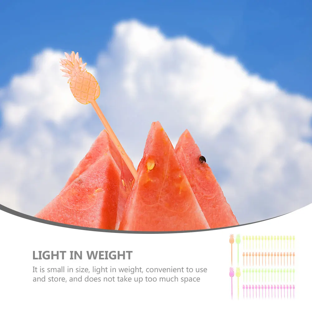

100pcs Household Fruit Reusable Plastic Food Picks Portable Cocktail Accessories Party Martini Picks Smooth Comfortable