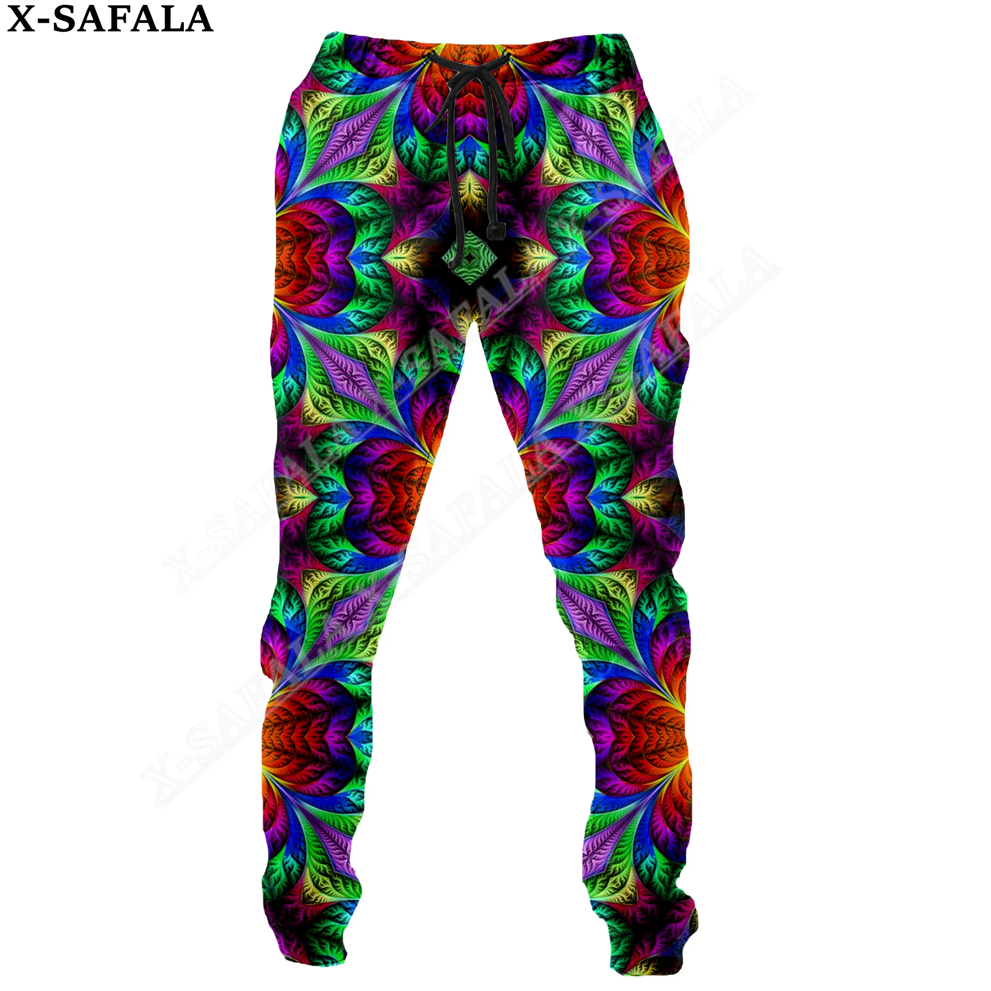 Hippie Psychedelic Colorful  Print Trousers Men Women Sweatpants Drawstring Long Joggers Streetwear Spring Autumn Sports Pants-5