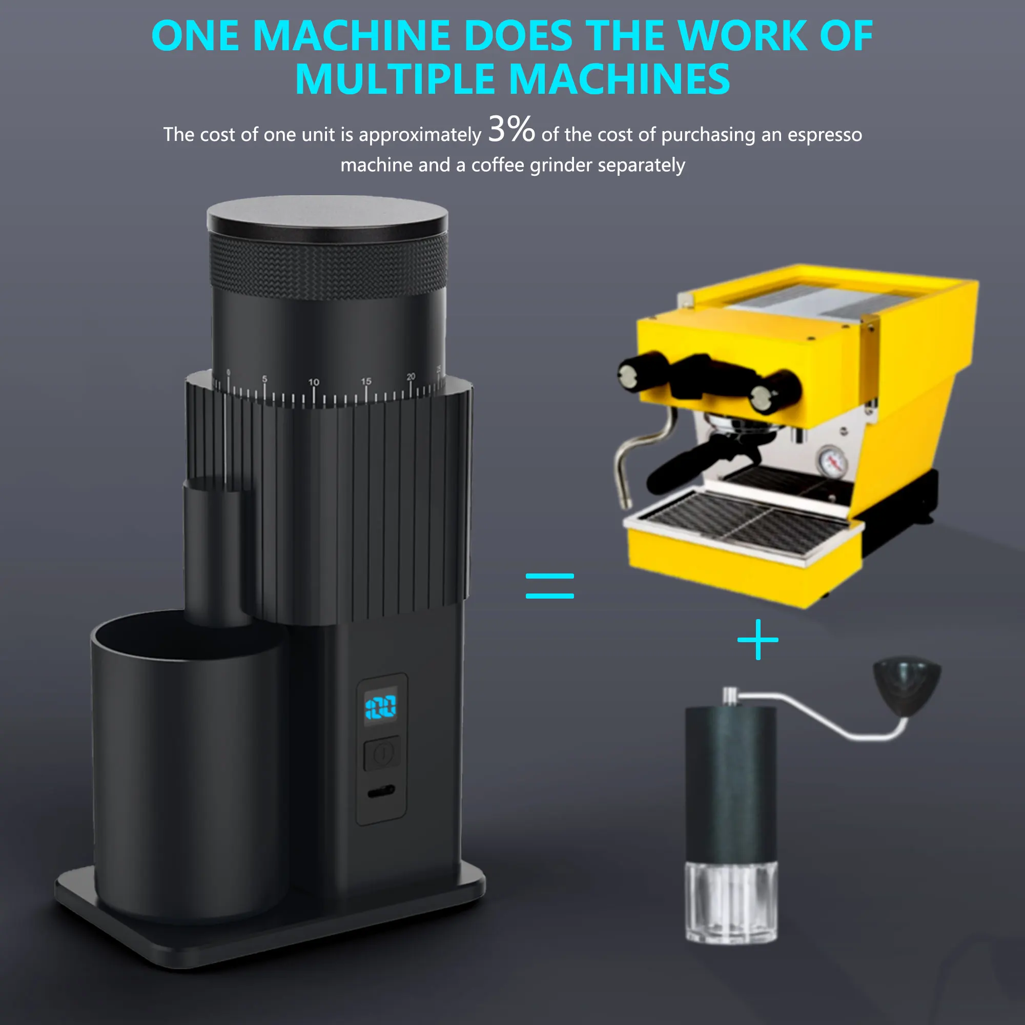 Portable Electric Coffee Grinder USB Rechargeable Coffee Bean Grinder with Replaceable Burrs for Espresso and Pour Over Gift