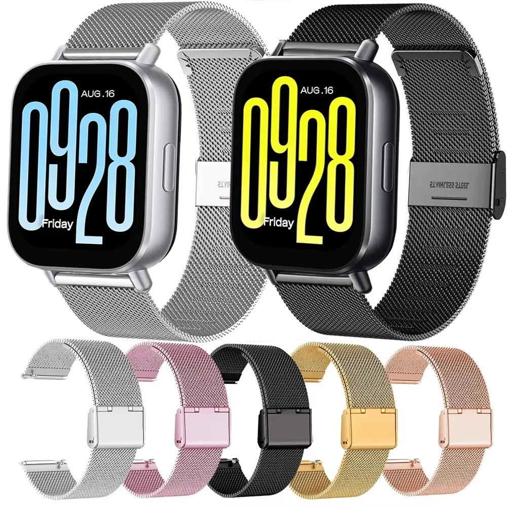 22 mm Metall-Milanese-Armband für Redmi Watch 5 Active/5 Lite, Edelstahlarmband für Redmi Watch 3 Active/3 Lite
