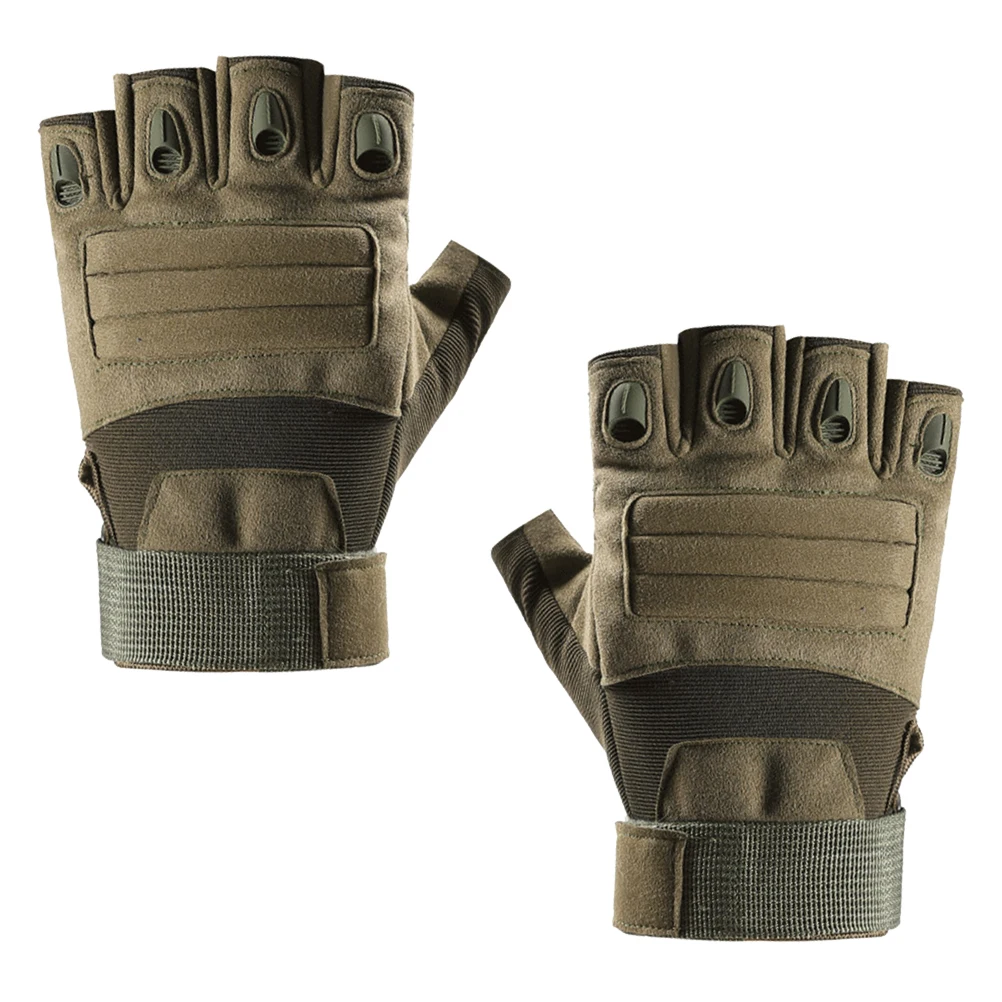 

1 Pair Half-Finger Gloves Durable Anti-Skid Breathable For Cycling Riding Hiking Mountaineering Outdoor Sports Winter