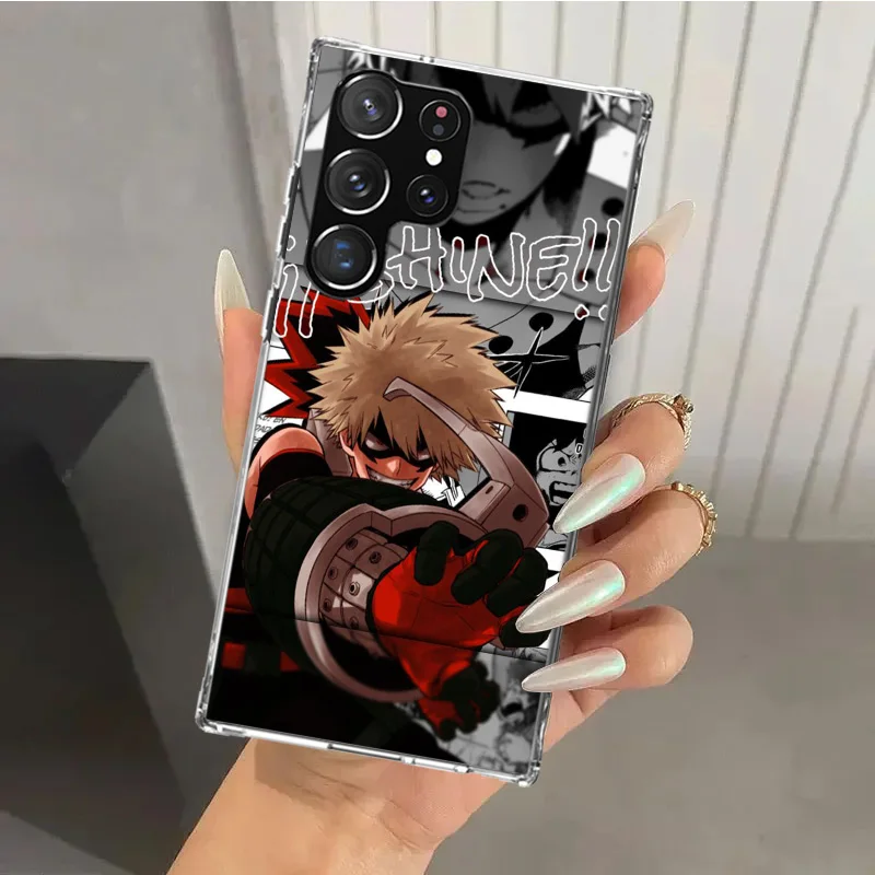 My Hero MHA Bakugou Katsuki Phone Case for Samsung Galaxy S24 S23 S22 S21 Ultra S20 FE S10 Plus S10E S9 S8 + S7 Edge Soft Print