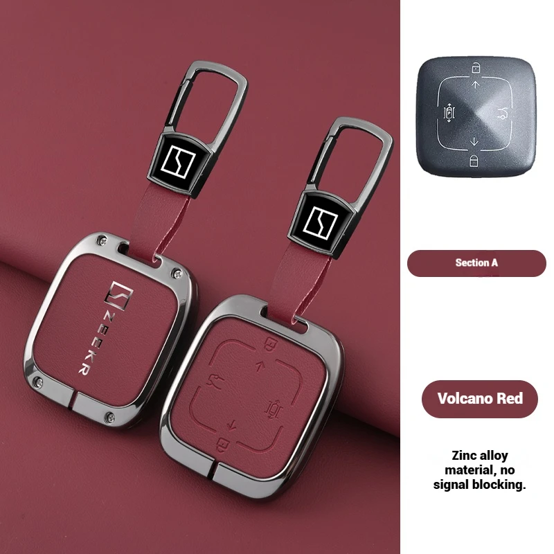 

Car Zinc Alloy Leather Key Case Cover For Zeekr 001 X 2021 2022 2023 For ZEEKR 001 009 Protector Shell Keychian Auto Accessories