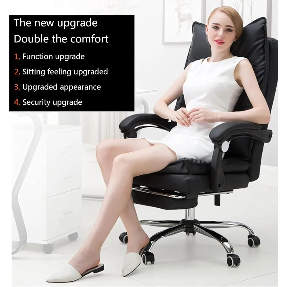 كراسي كمبيوتر مكتبية كراسي ألعاب بيضاء، كرسي ألعاب كمبيوتر مريح كبير وطويل كراسي مكتب تنفيذية مع قابلة للسحب