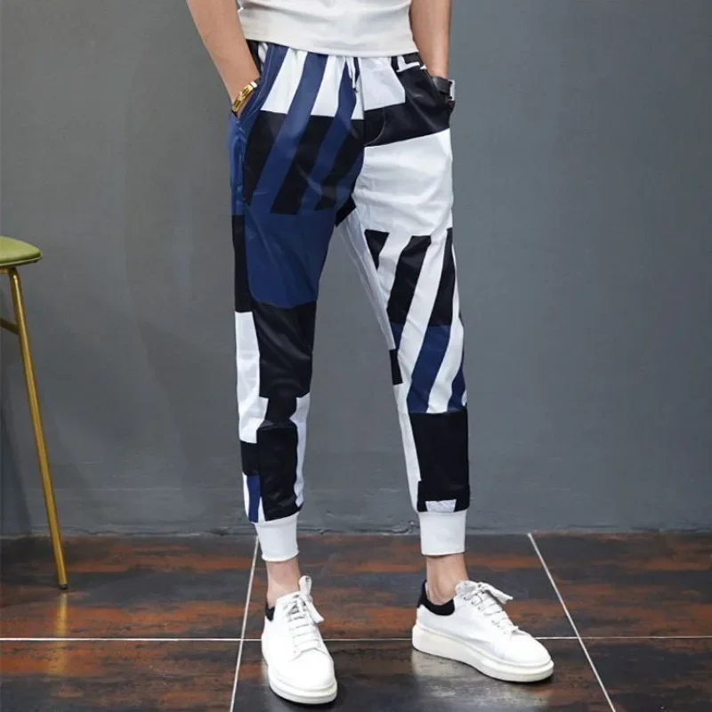 Cooling Cool Trend Ice Silk Male Trousers Stylish Men's Casual Pants Aesthetic Original Clothing Polyester Big Size Designer Y2k