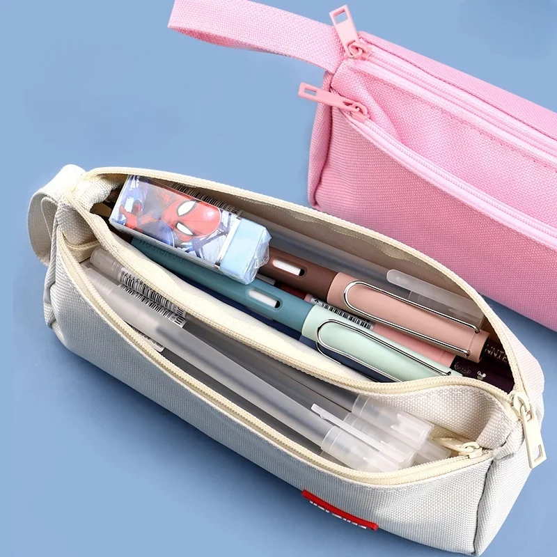 Cosmetic Bag Two Layers Stationery Bag Makeup Brushes Lipsticks Storage Organizer High Capacity Pencil Bag Case Zipper Girls