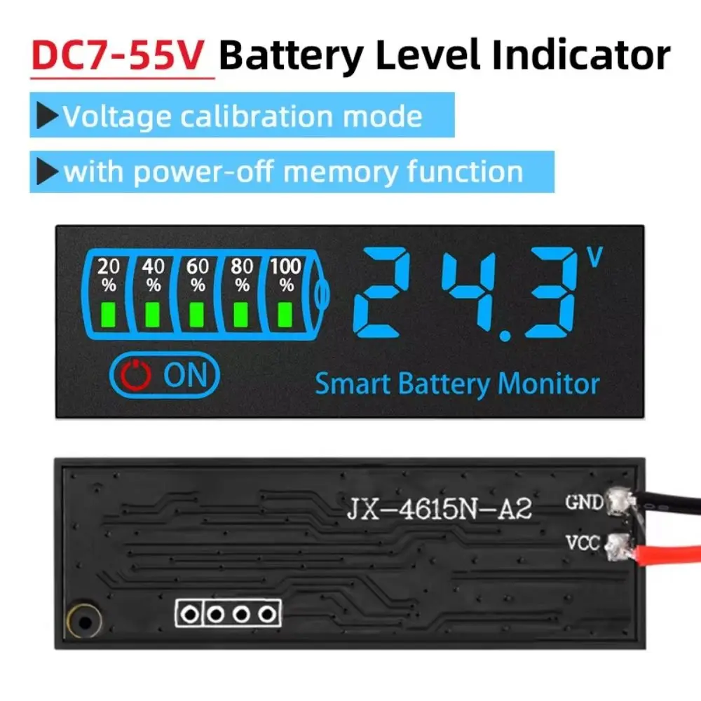 DC 7-55V Battery Level Indicator 12V 24V LED Display Battery Capacity Display Tester Universal Intelligent