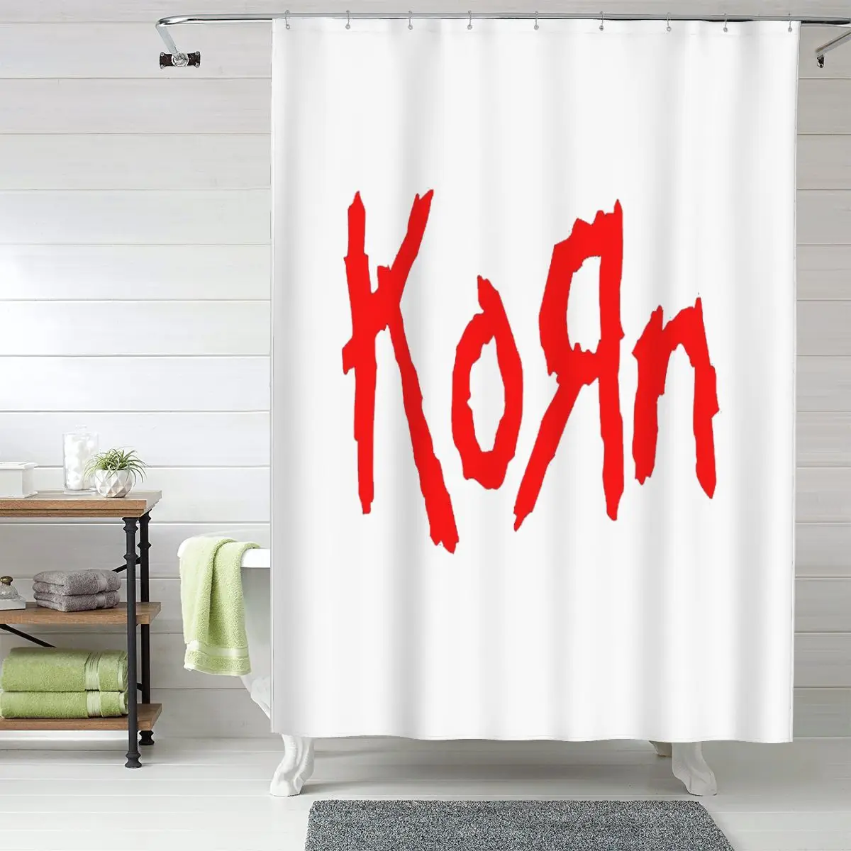

Музыкальная рок-занавеска для душа с изображением группы Korn, полиэстеровая, водонепроницаемая, с крючками