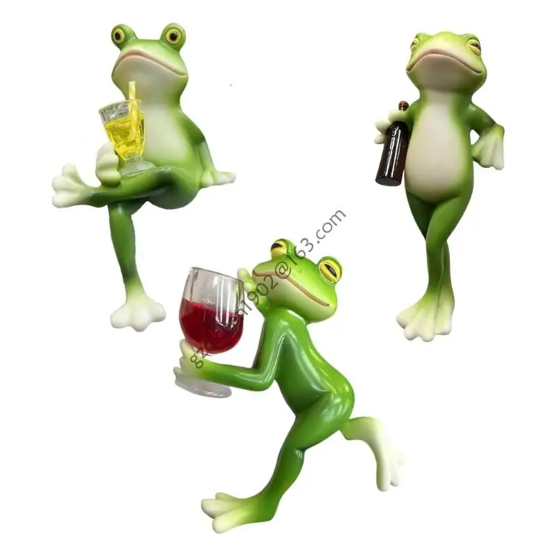 

X7AB Frogs Hangers Mounted Garden Sculpture Weather Resistant Resins Decoration For Outdoor Plant Balcony