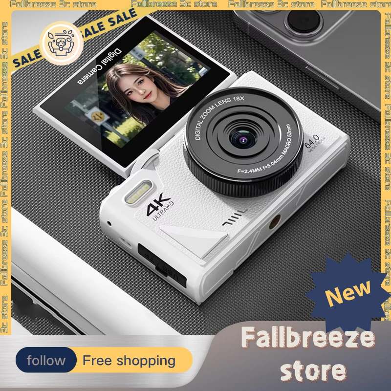 

4K Digital Camera 64 Megapixels HD Digital Camera Custom 18X Digital Zoom Single Rotating Screen Cameras 3.0 Inch Screen Camera