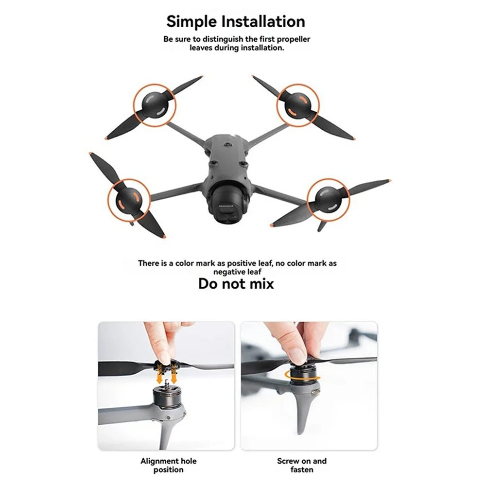 ﻿ 2 أزواج شفرات المروحة الصغيرة PC ل DJI MAVIC 4 PRO الإفراج السريع المروحة خفيفة الوزن الطائرة بدون طيار الجناح قطع الغيار التبعي