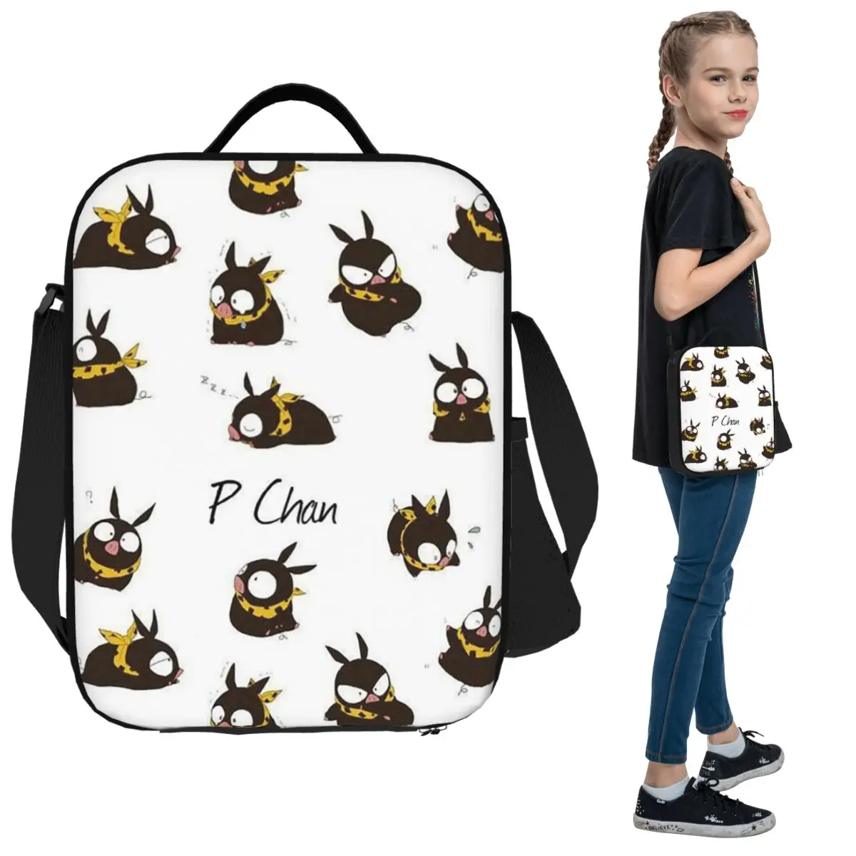 

Ranma Saotome Pig Girls P Chan Insulated Lunch Bag for Kids School Cooler Thermal Food Box Tote Portable Lunch Boxes Container
