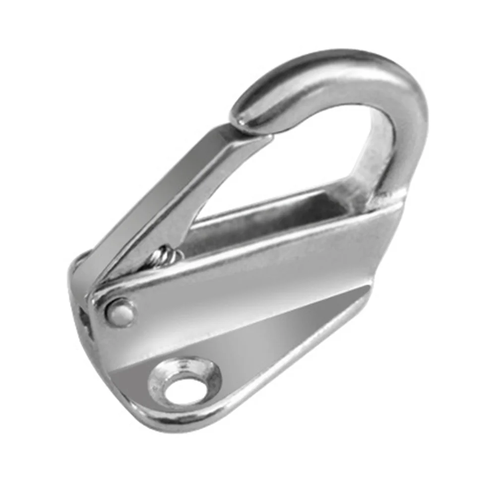 Marine Grade Stainless Steel Spring Hook Snap Attach Rope Boat Sail Tug Ship Marine (Silver) boat hooks