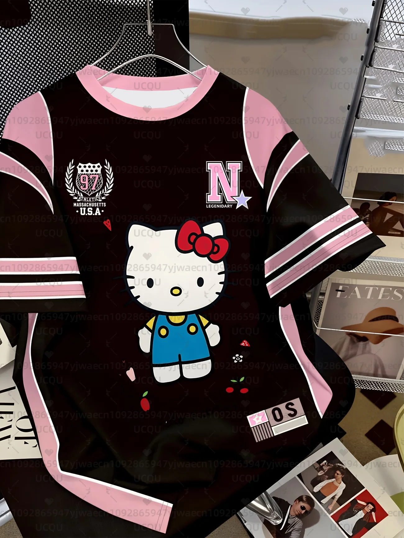 

Летняя женская и детская повседневная футболка с 3D-принтом Hello Kitty, милая футболка с круглым вырезом для мальчиков, спортивная футболка для активного отдыха, мужская футболка