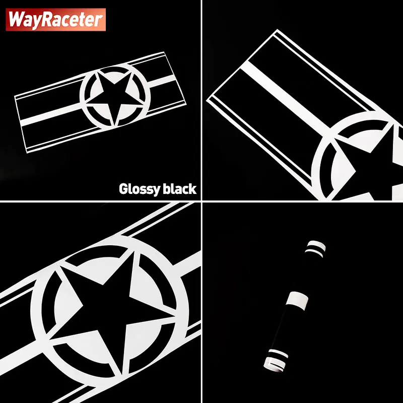 Car Hood Sticker Dist Military Star Graphics Engine Cover Vinyl Decal For GWM Great Wall Tank 300 Off Road 2024 2025 Accessories