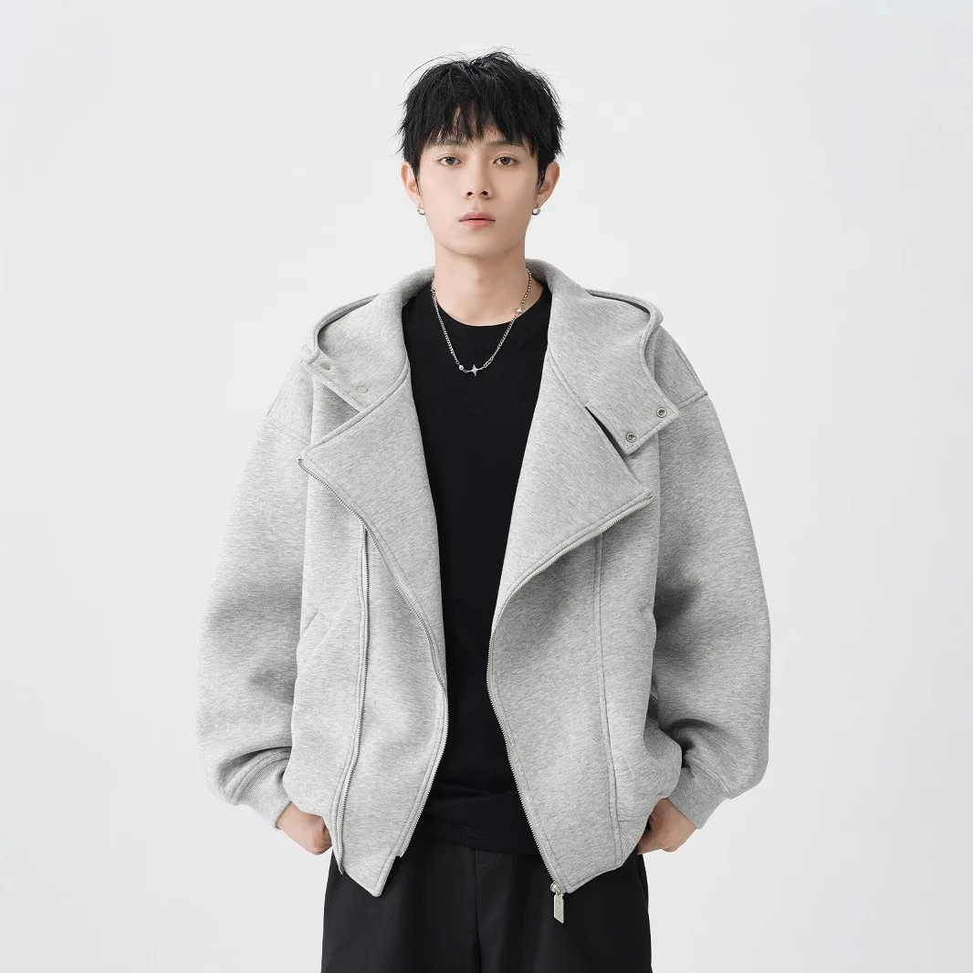 

Американский кардиган с двойной молнией и капюшоном, толстовка для мужчин и женщин, весеннее тяжелое модное брендовое пальто для пар