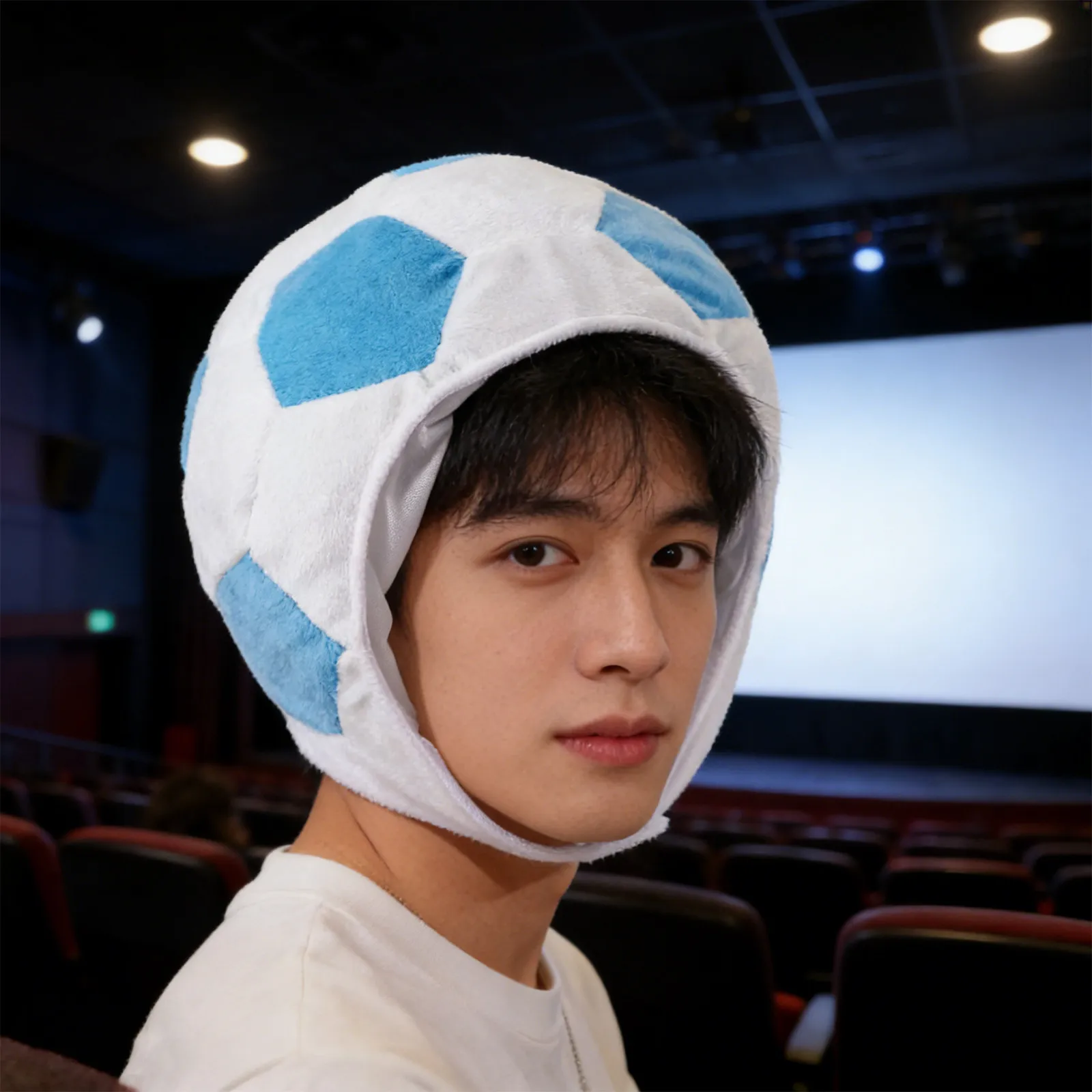 Gorro de Fútbol Azul, Suave y Cálido, para Disfrazarse de Jugador de Fútbol, para Fiestas de Cumpleaños, Eventos Deportivos, Accesorios para Fotos, Celebración de Partidos de Fútbol
