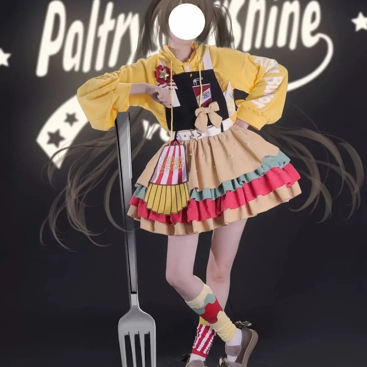 

2025 new Autumn And Winter Sweet And Cute Long Sleeved Clothing Cute Girl Lolita Dress Hamburger Funny Design Lolita Dress