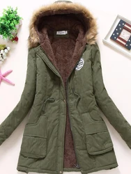 Fitaylor-Abrigos acolchados de algodón para mujer, chaqueta acolchada, Parkas de longitud media, gruesa, cálida, colcha con capucha, prendas de vestir de nieve, invierno, nuevo