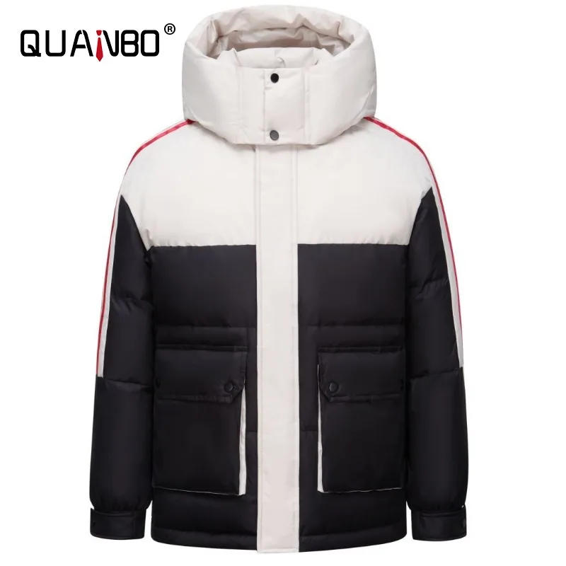 

Men's Women Fashion Short 90% White Duck Down Jackets 2023 New Arrivals Couple Korean Casual Loose High Street Hooded Down Coat