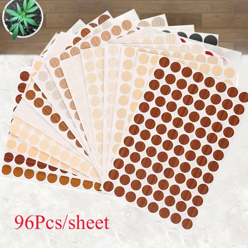 

96Pcs/sheet Self Adhesive Furniture Hole Ornament Hardware Nuts Covers Screws Decor Decorative Films Protective Cap