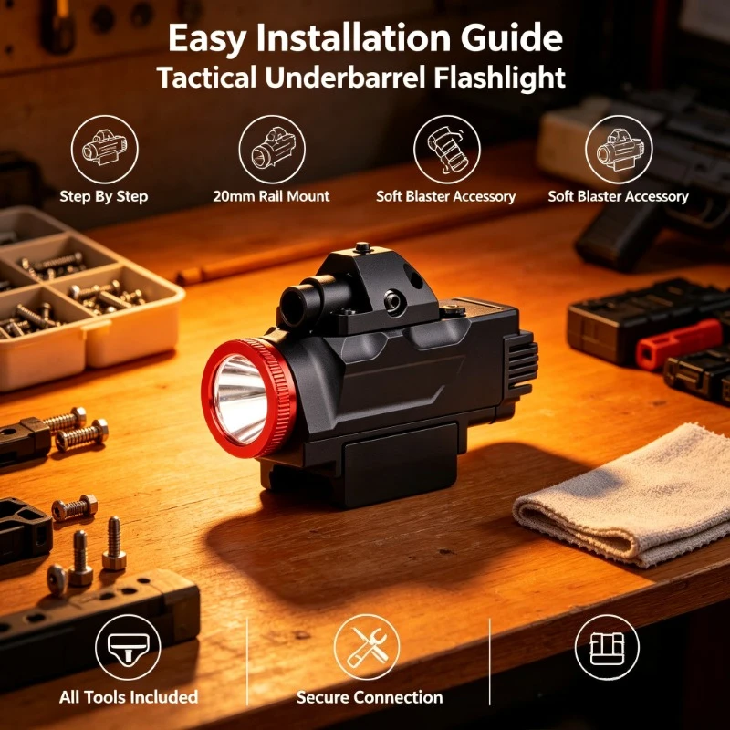 ModFitForUnderBarrelSetup 2026 New Mini Strobe Light Red‑Green Laser Adjustable Bright Accessory