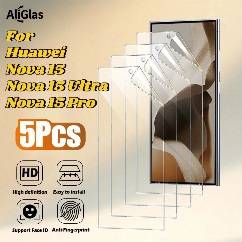

5 шт. HD-гидрогелевая пленка для Huawei Nova 15 Pro 15, ультраглянцевая, ультратонкая защитная пленка для экрана для серии Huawei Nova 15, мягкая пленка