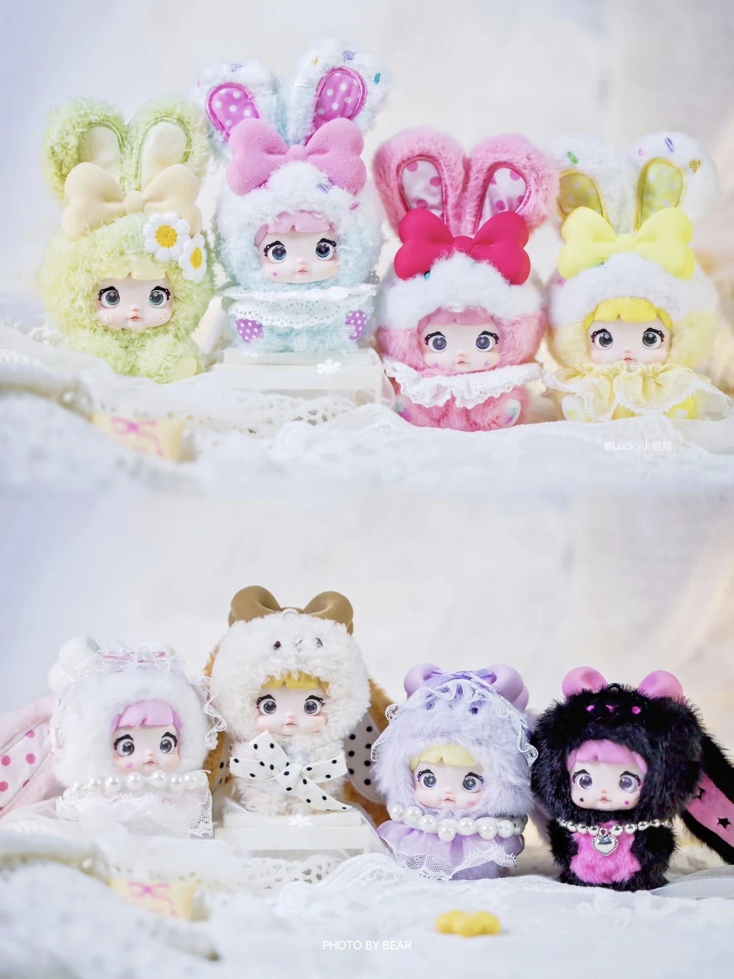 

Nommi Baby Sweetheart Bunny, плюшевая виниловая слепая коробка, игрушки, милый кролик, загадочная коробка, виниловые куклы, модель MiBao, подвеска, модная игра