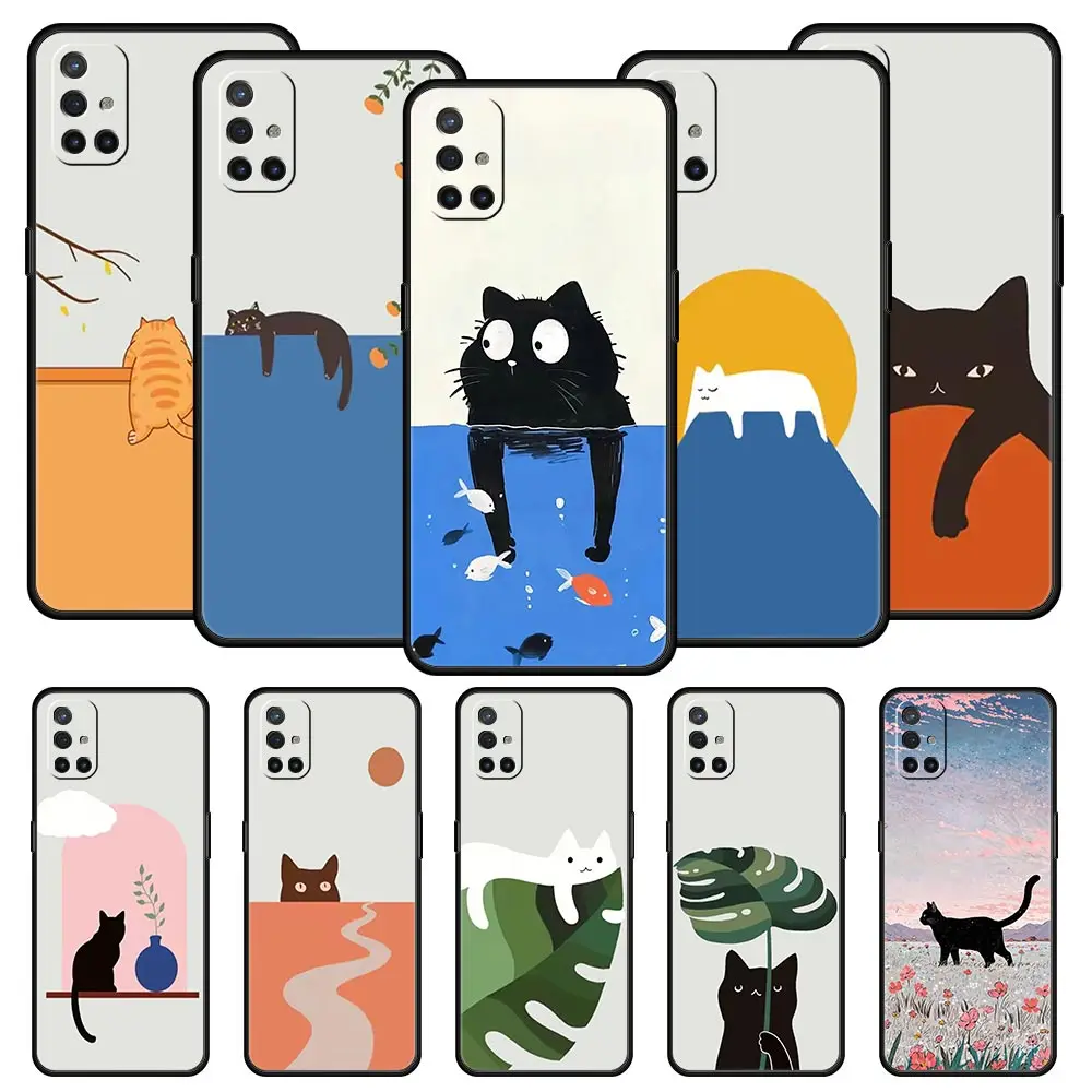 Cute Cat Phone Case For OnePlus 15 13 12 11 10 9 8 13T 10T 7T Pro 13R 12R 9RT 8T Nord 4 N200 2T CE 2 3 5G Lite Cover