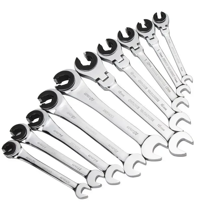 Quick opening oil pipe wrench Narrow space oil pipe disassembly special wrench Brake automatic opening ratchet wrench