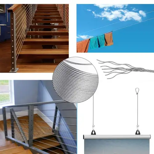 Imagen 2 del producto 3 rollos ~ 1 rollo 0,5-3mm de diámetro estructura 7X7 cuerda de alambre de acero inoxidable 304 cable fino cable de elevación de pesca más suave