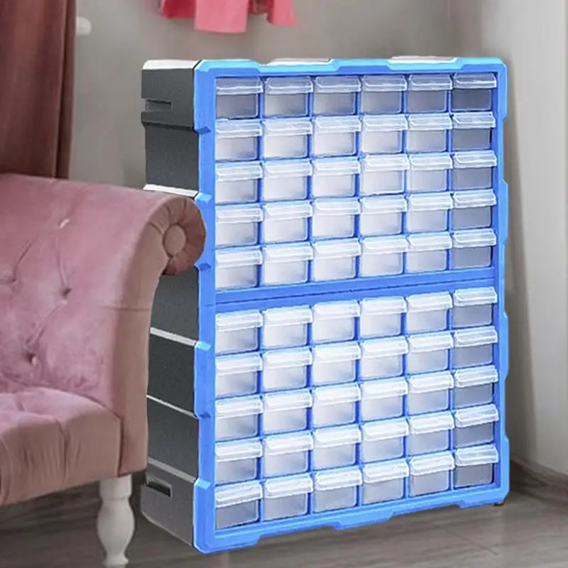 Screw Organizer 60 Drawer Parts Cabinet Easily Stackable Drawer Storage For Hardware Crafts For Garage Organization