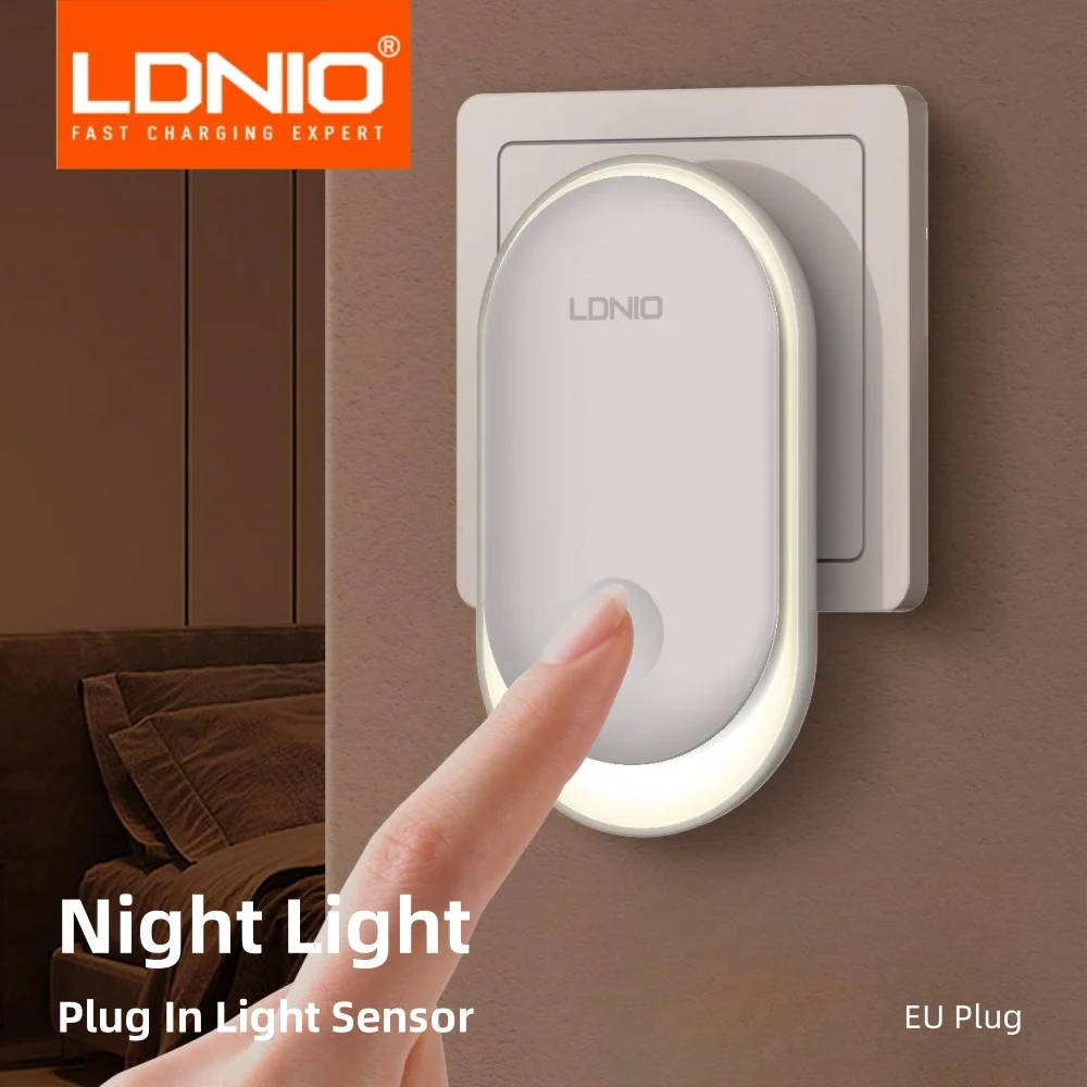 LDNIO Luz Noturna Plug In Sensor de Luz Economia de Energia Plugue UE Pequena Led Nightlight Parede Corredor Quarto Dormir Lâmpada Infantil