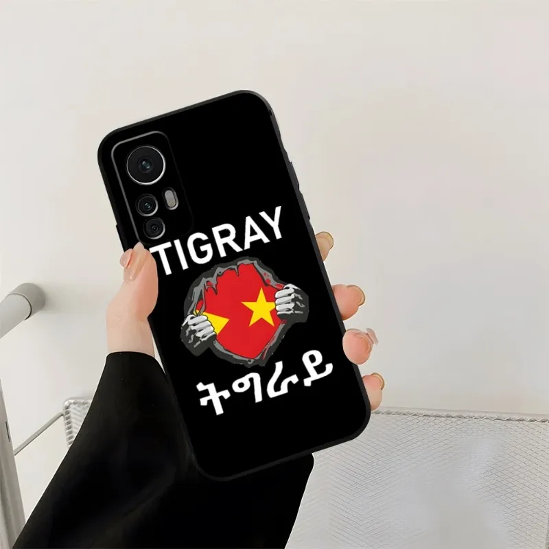 Tigray Flag Phone Case Fundas For Redmi Note 12S 12 11S 11 10 9S 8T 7 8 9 9T 10X A2 Pro Plus Black Silicone Cover