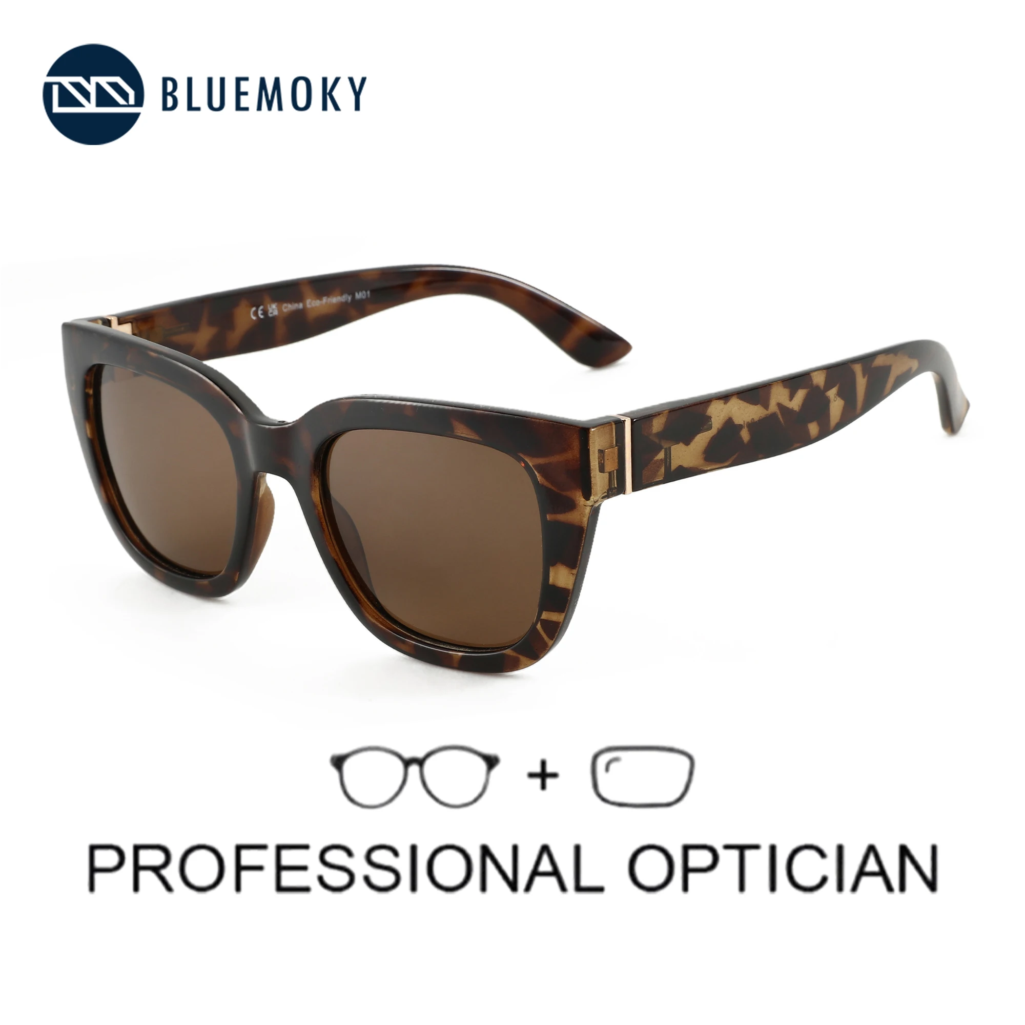 

BLUEMOKY Popular Polarized Prescription Sunglasses For Women UV400 Protection Trendy Butterfly Progressive Optical Sun Glasses
