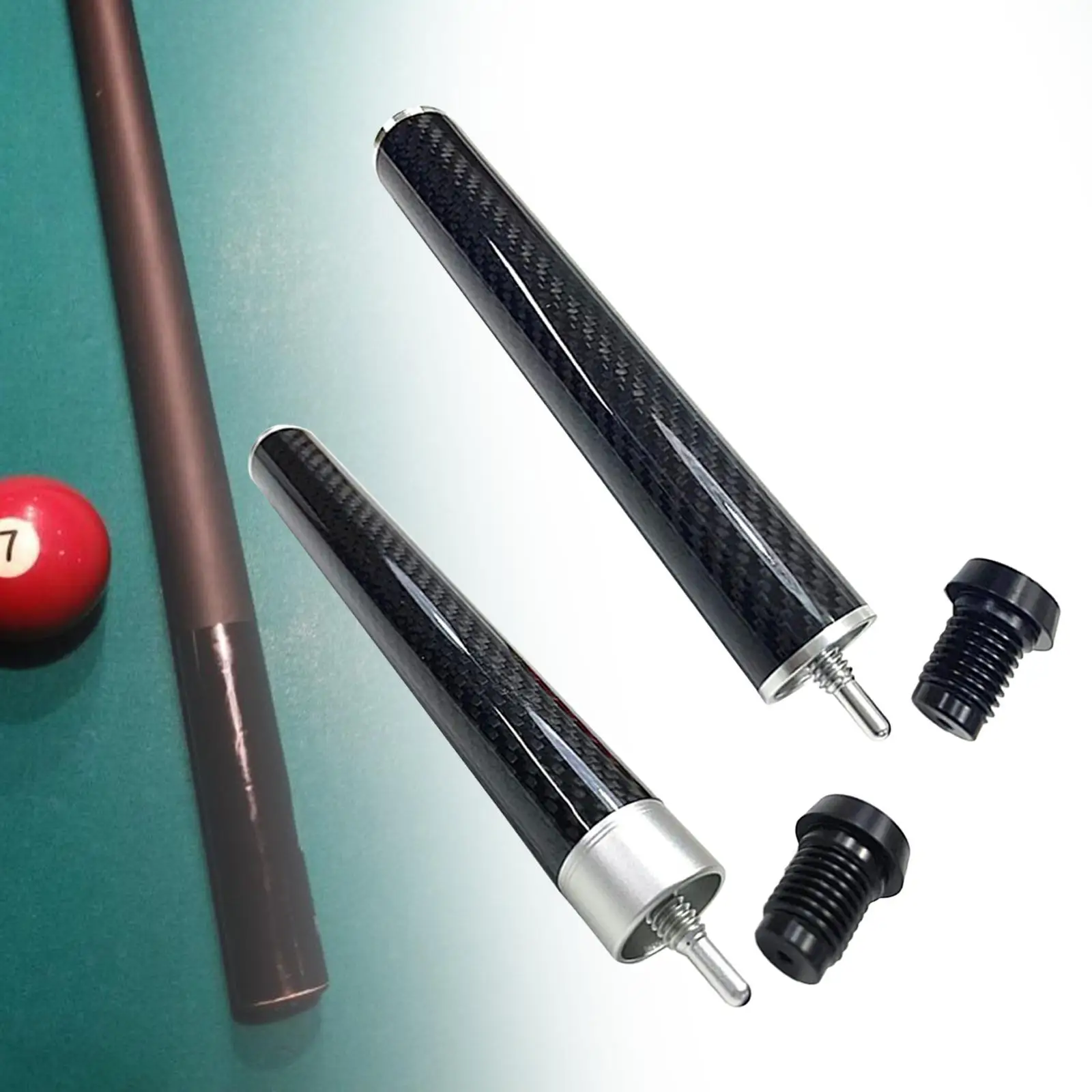 Pool Cue Extender Billiards Cue Extension Equipment Tool Compact Cue End Lengthener for Snooker Outdoor Beginners Athlete Adult