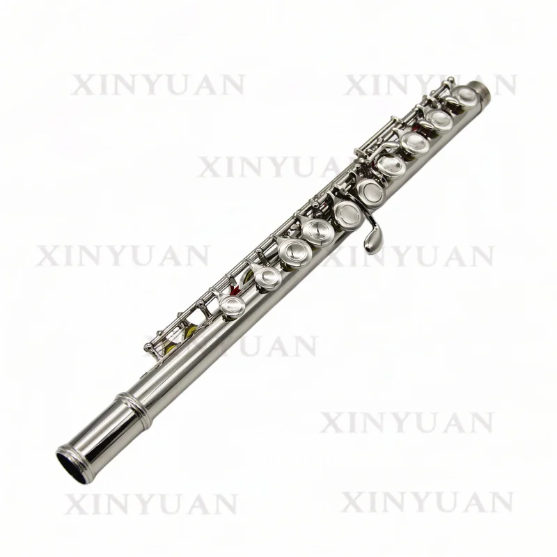 Flute, High Quality Silver Plated Nickel Musical Instrument with Three-section Structure, Made by Chinese Manufacturer and Comes