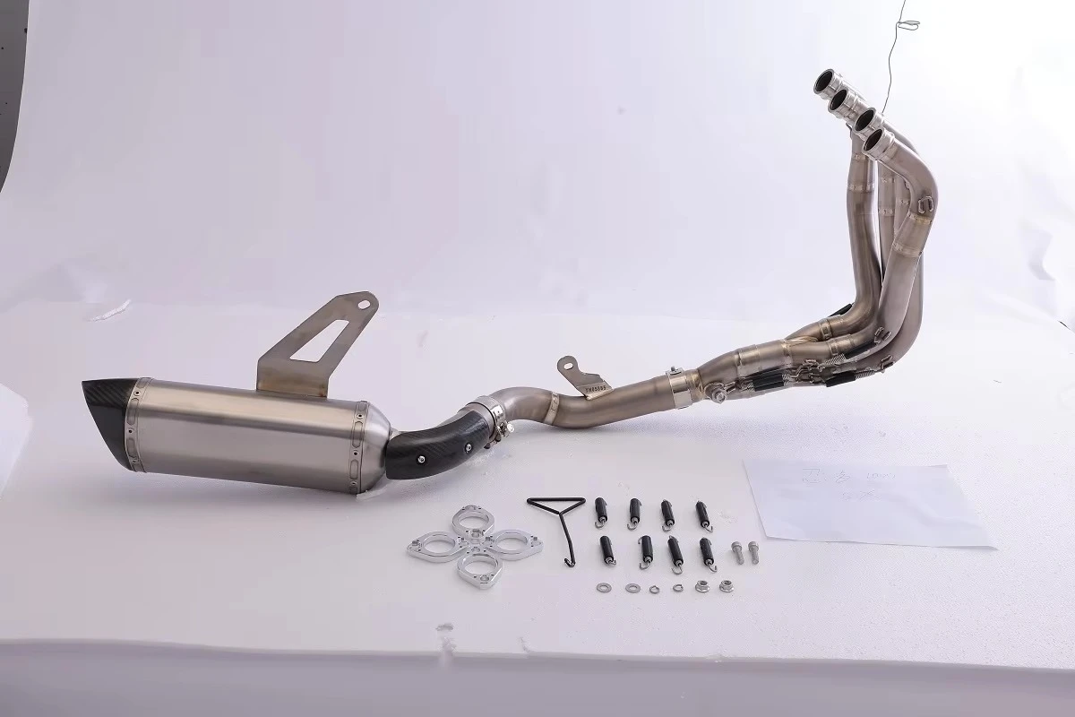 Motorcycle Exhaust System For 250cc Naked & Sport Bike, Muffler Escape Front Middle Link Pipe With DB Killer, Aftermarket Perfor