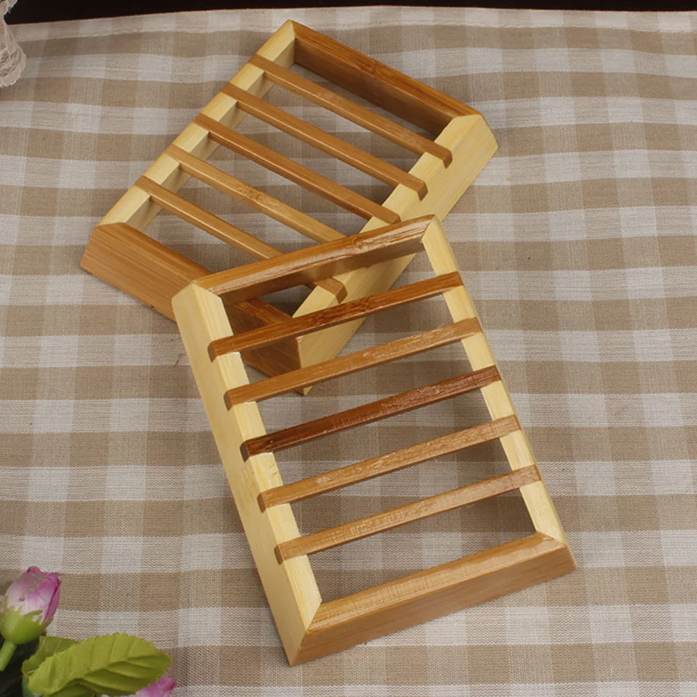 

Bamboo Soap Box Hand Polished Wooden Soap Dish Tray Drain Storage Organizer Bathroom Holder Bamboo Storage Container