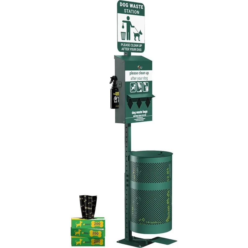 

Станция для отходов домашних животных с педалью — включает 600 рулонных пакетов и 50 вкладышей для банок — Светится в темноте Станция для отходов собак с вывеской собачьих какашек