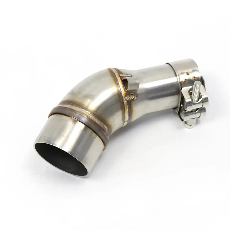 كاتم صوت عادم الدراجة النارية أنبوب متوسط من الفولاذ المقاوم للصدأ لـ Kawasaki Z250SL NINJIA250SL Universal 51 مللي متر