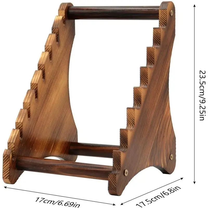 B97A-Wood Fixed Blade Knife Collection Display Stand Holder, Knife Block, Maximum 8 Knives Capacity view 6