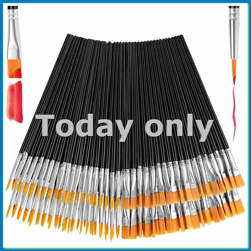 

Paint Brushes,160Pcs Nylon Paint Brushes Acrylic Paint Brushes,Craft Acrylic Paint Brushes for Classroom Oil Watercolor-A33R