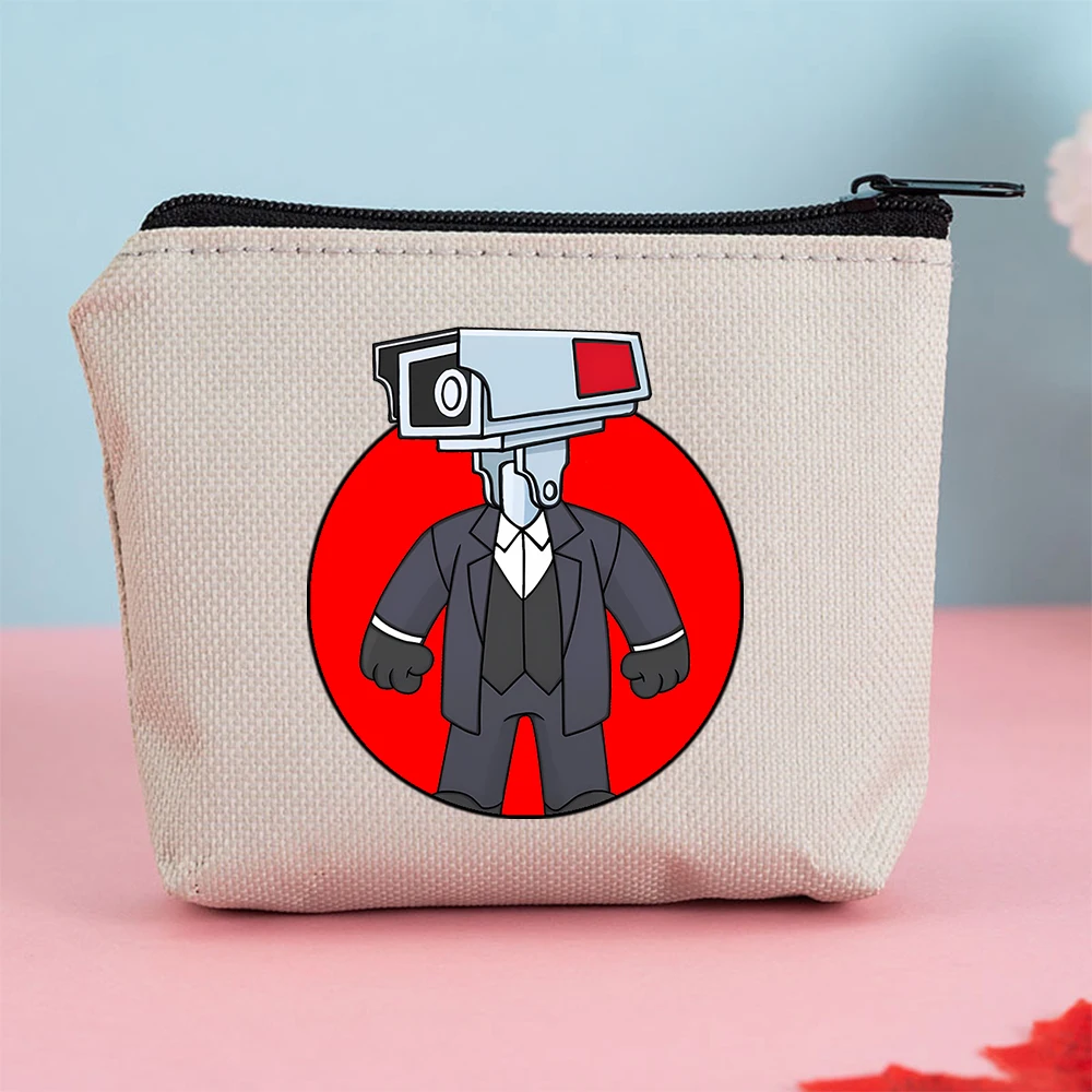 Skibidi Toilet Coin Purse Tvman Speakerman Mini Bags Anime Zipper Wallet Square Key Card Bag Kid Storage Pocket Pack Card Holder