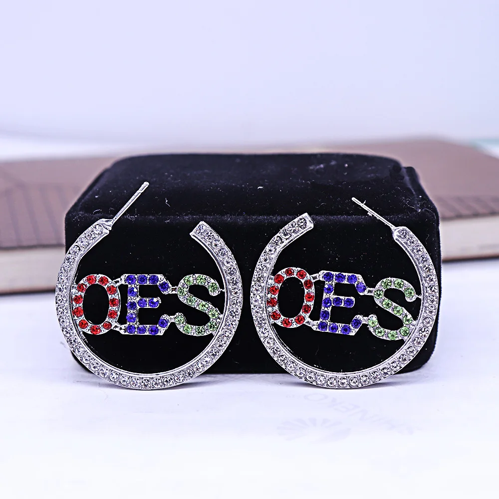 Masonic Members Jewelry Gifts Society Letters Order Of The Eastern Star OES Earrings Jewelry For Lady