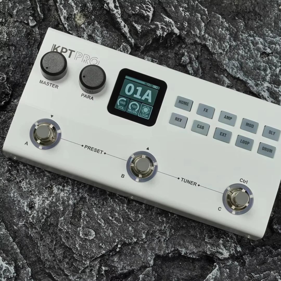 M-VAVE KPT PRO Guitar Bass Multi-Effects Pedal Processor Dual-Core DSP 60 IR with Drum Machine XLR Output and Bluetooth Function